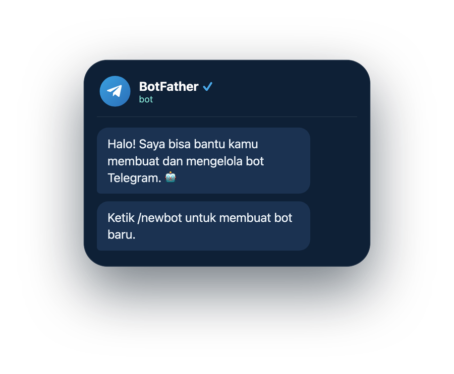 Langkah 1 — buka @BotFather di Telegram